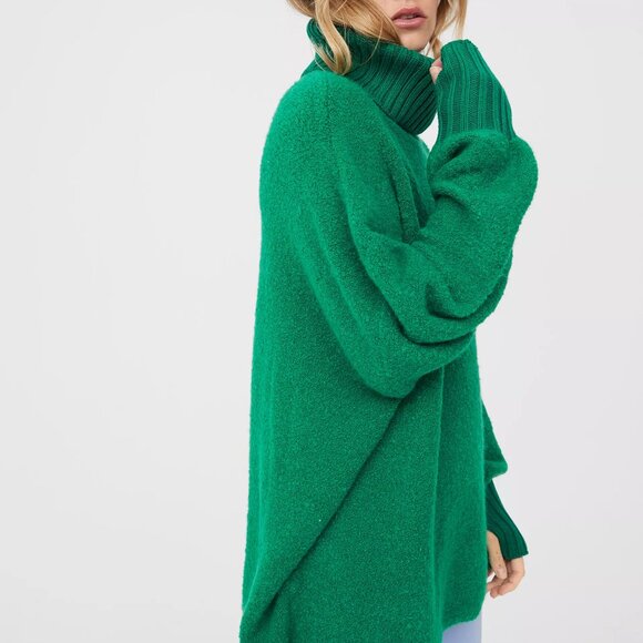 [Aerie] Offline Chillside Oversized Turtleneck Sweater in Kelly Green Large - Picture 2 of 10